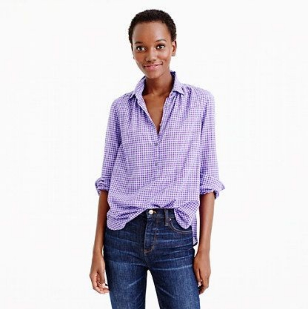 J Crew Gathered popover shirt